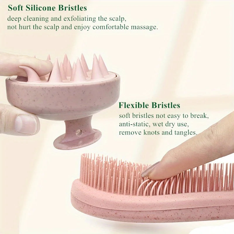 Soft Silicone Scalp Massager & Shampoo Brush