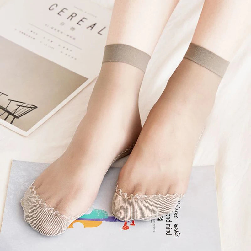 10-Pair Women's Ultra-Thin Summer Socks – Soft Breathable Everyday Socks