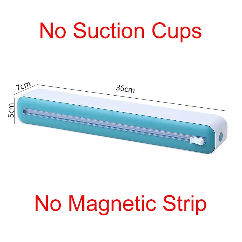 Magnetic Plastic Wrap Dispenser with Cutter – Kitchen Food Film Organizer