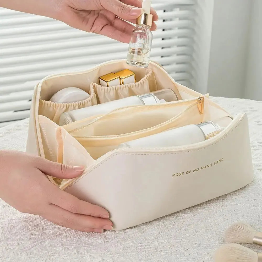 Portable Makeup Organizer Bag with Handle