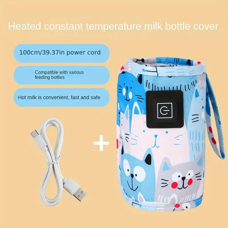USB Baby Bottle Warmer – Portable Travel Insulated Bottle Heating Bag