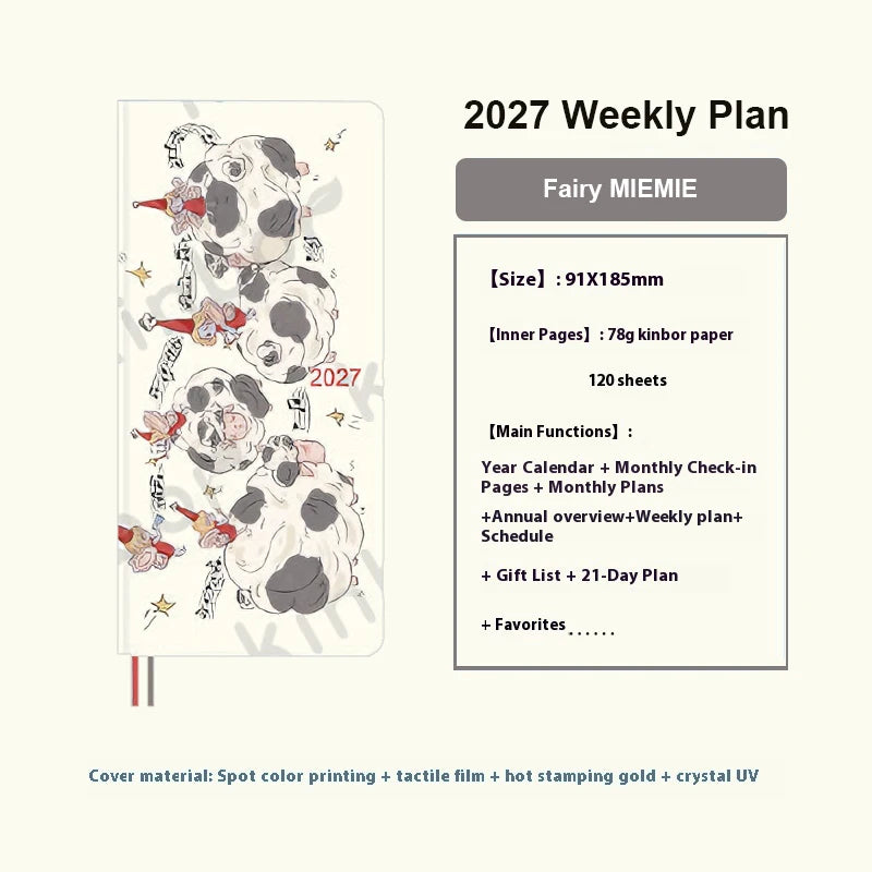 2027 Weekly Planner Notebook – Cute A5 Daily Agenda & Organizer