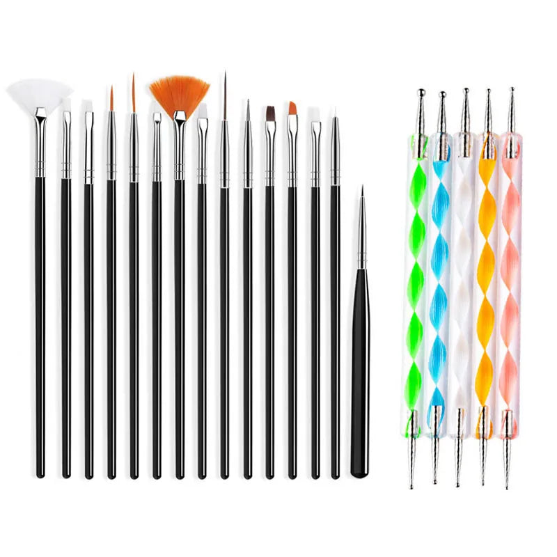 5–20PCS Nail Art Brush Set for Detailed Nail Designs