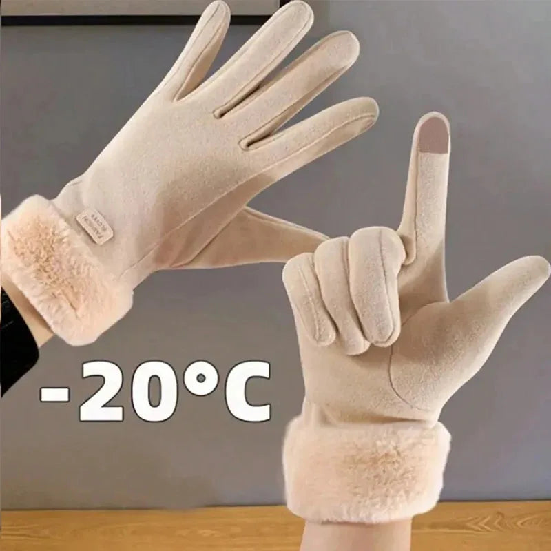 Women's Warm Touchscreen Winter Gloves – Windproof Fleece-Lined Gloves