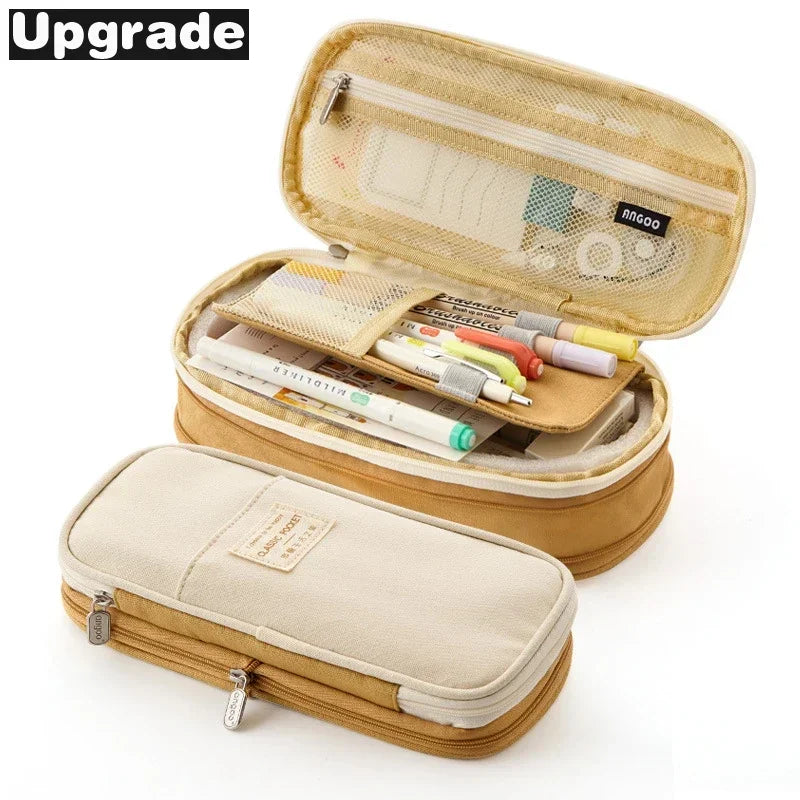 Macaron Color Large Capacity Double-Layer Pencil Case
