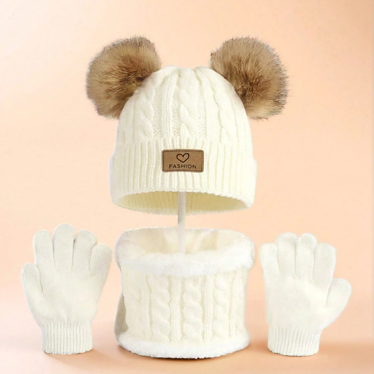 Kids Winter Knit Hat & Neck Warmer Set – Warm Cozy 2-Piece Set