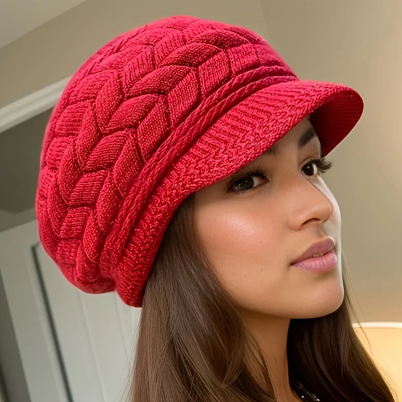 Women's Warm Knitted Winter Hat – Retro Casual Knit Cap