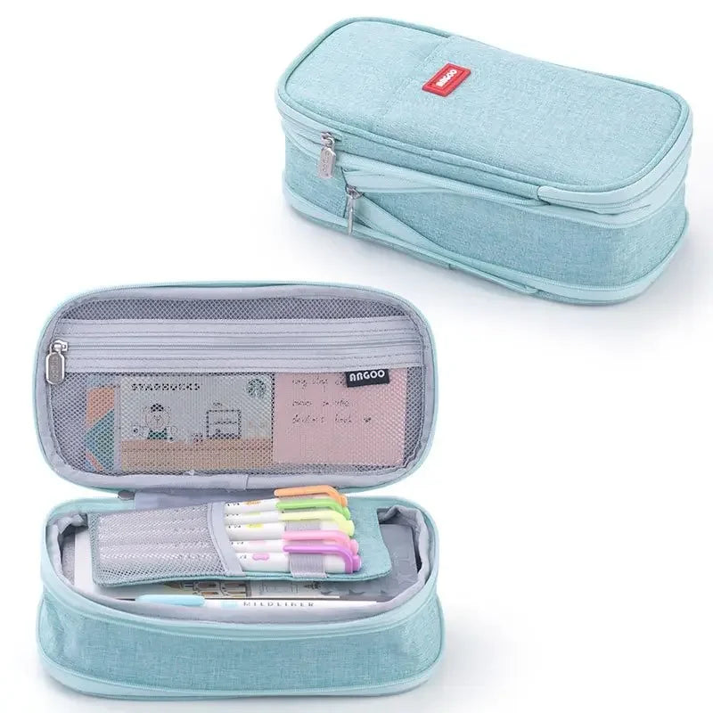 Macaron Color Large Capacity Double-Layer Pencil Case