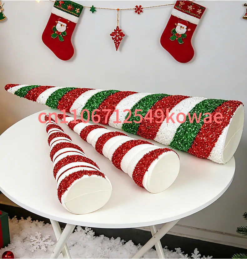 Christmas Conical Tree Tower V-Shaped Tabletop Decoration