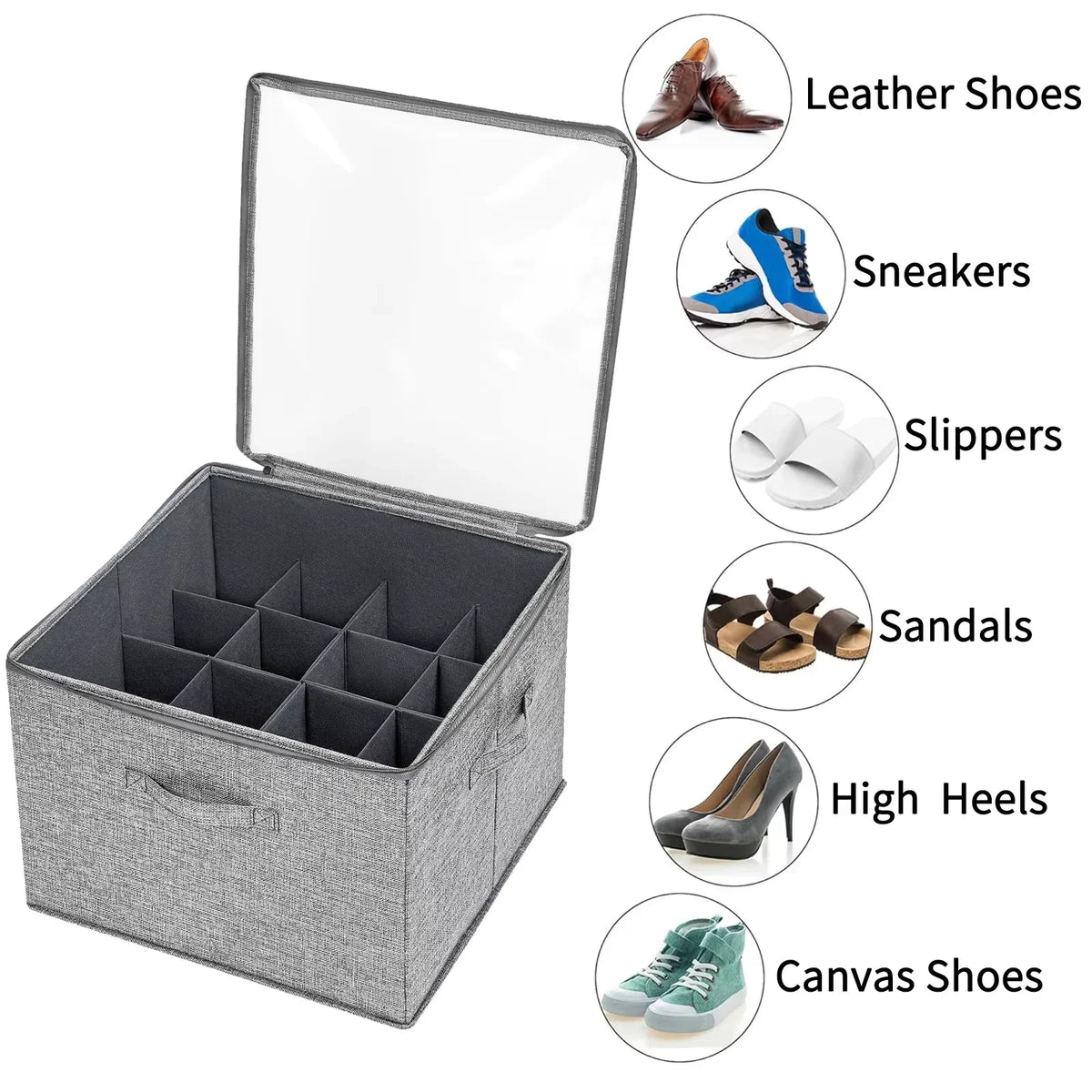 Foldable Shoe Storage Box – Dustproof Closet Organizer