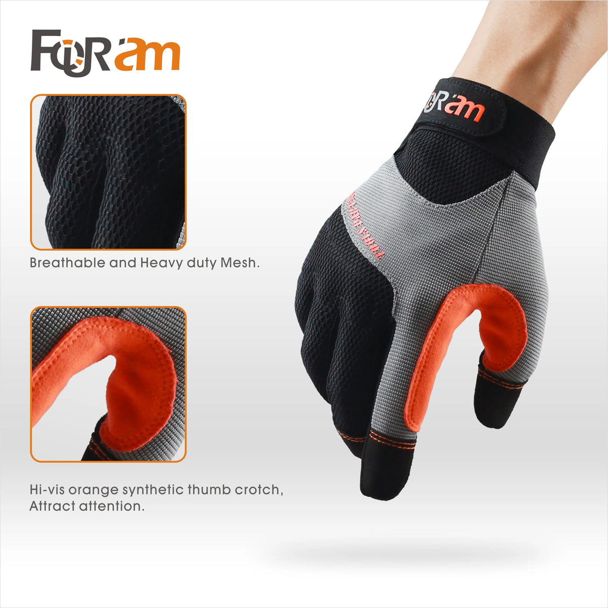 High Dexterity Touchscreen Work Gloves – Lightweight Full Finger Outdoor Gloves