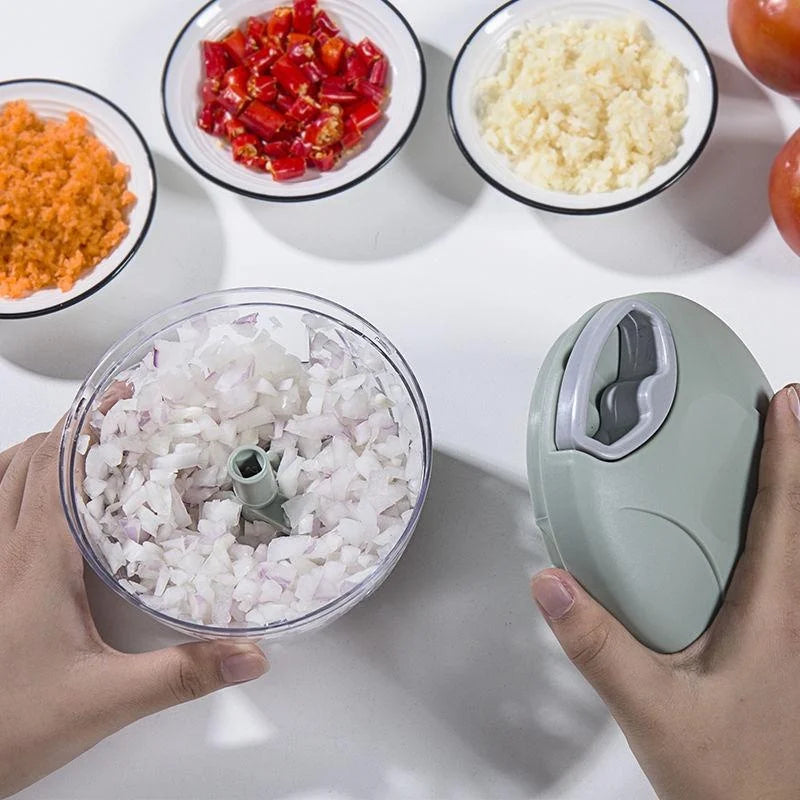 Manual Food Chopper – Mini Vegetable & Garlic Press Cutter