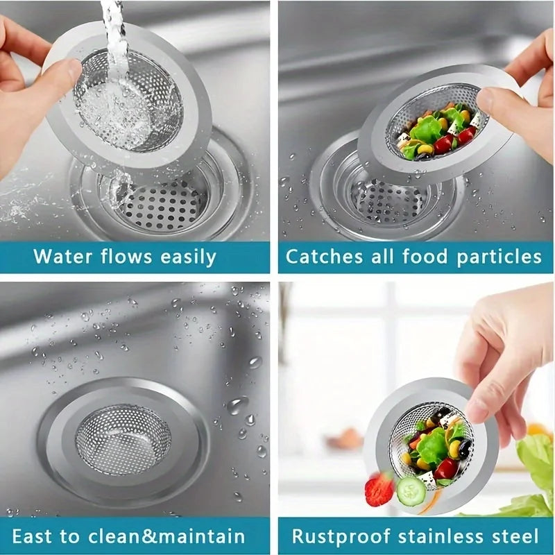 Stainless Steel Kitchen Sink Strainer – 2PCS Drain Filter Basket