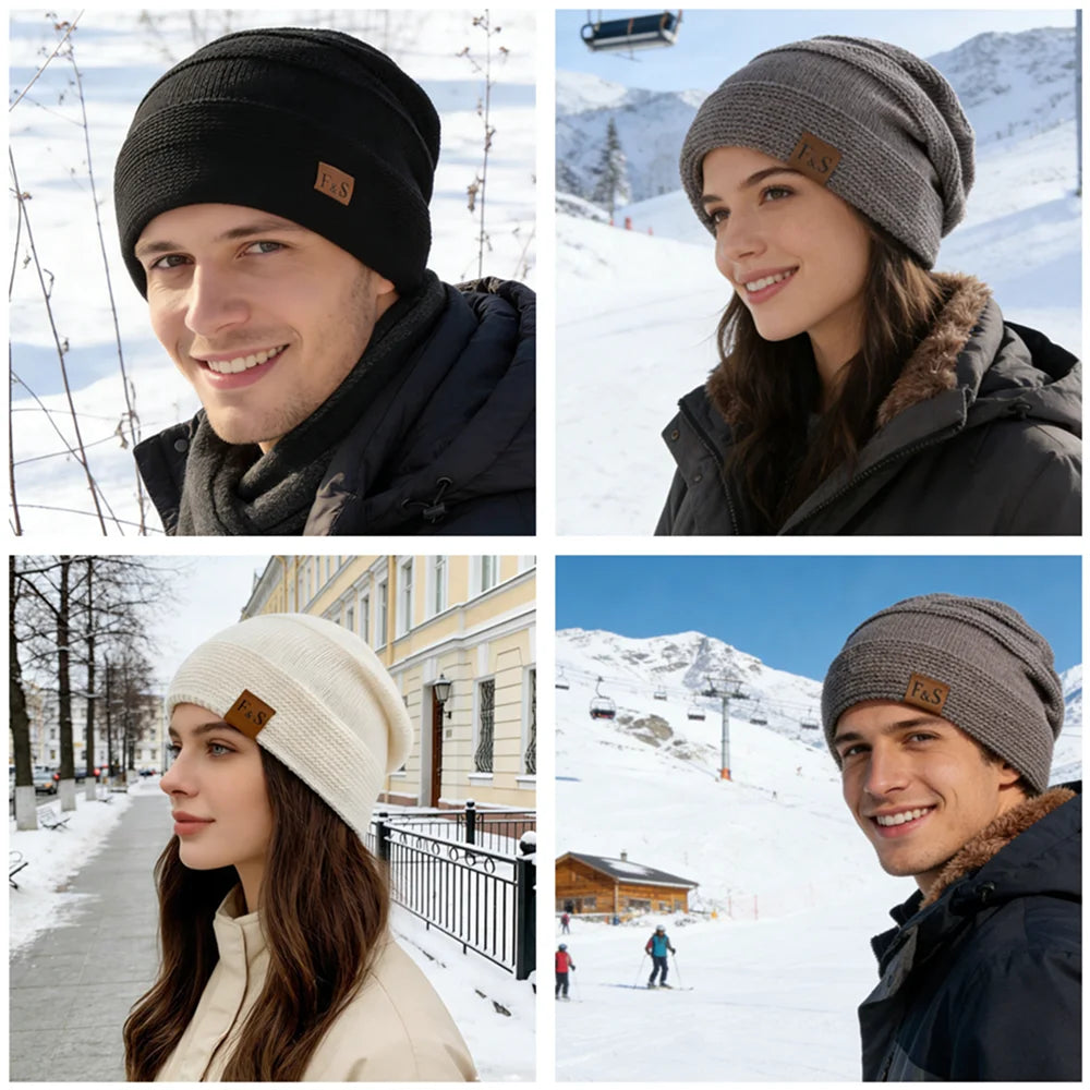 Unisex Fleece-Lined Winter Beanie Hat