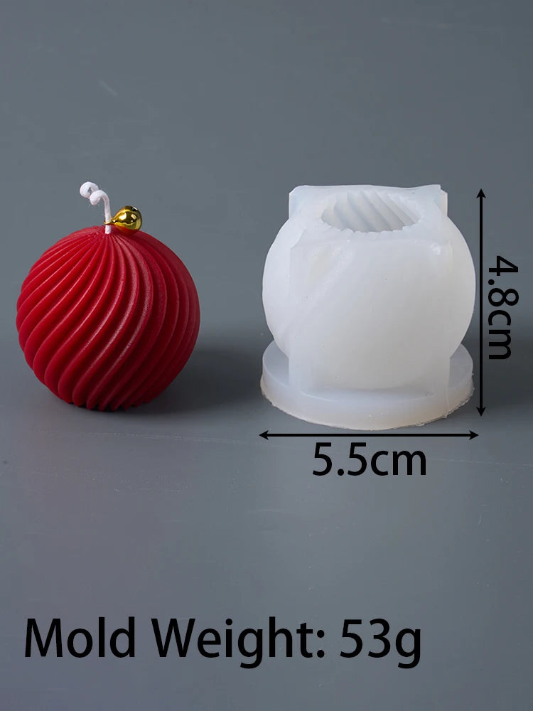 Christmas Decor3D Christmas Ball Silicone Candle Mold – DIY Holiday Candle Making
