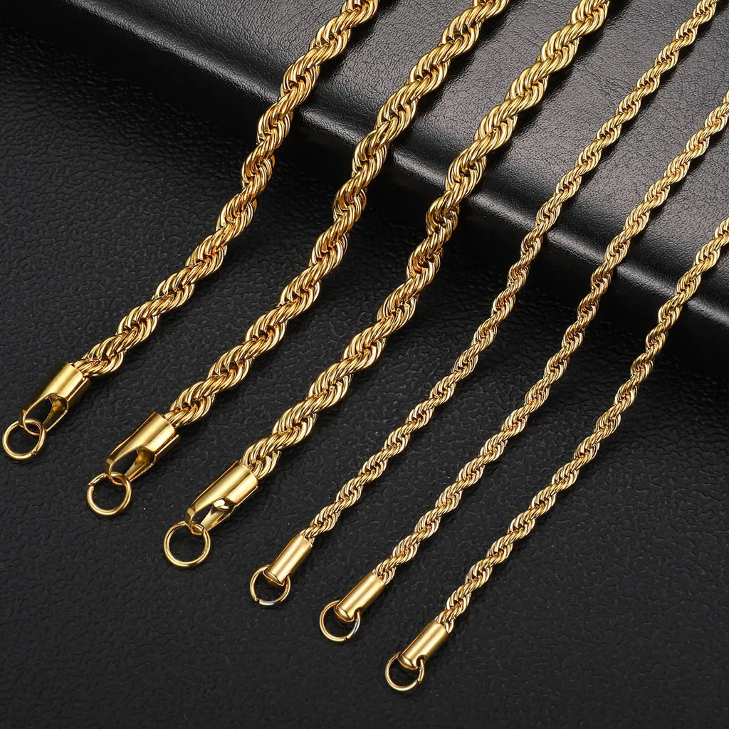 Gold-Tone Twisted Rope Chain Necklace