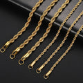 Gold-Tone Twisted Rope Chain Necklace