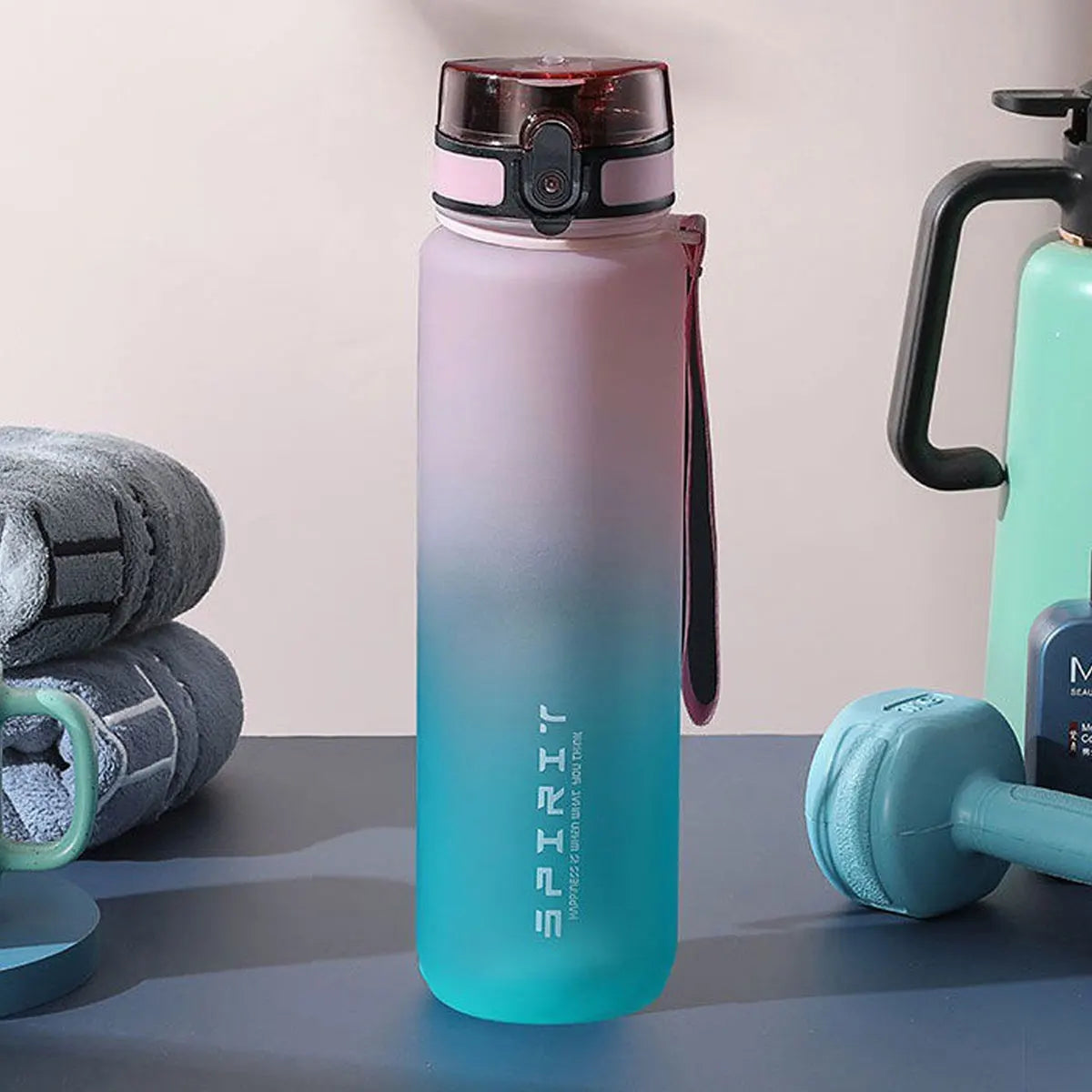Gradient Sports Water Bottle with Capacity Markings