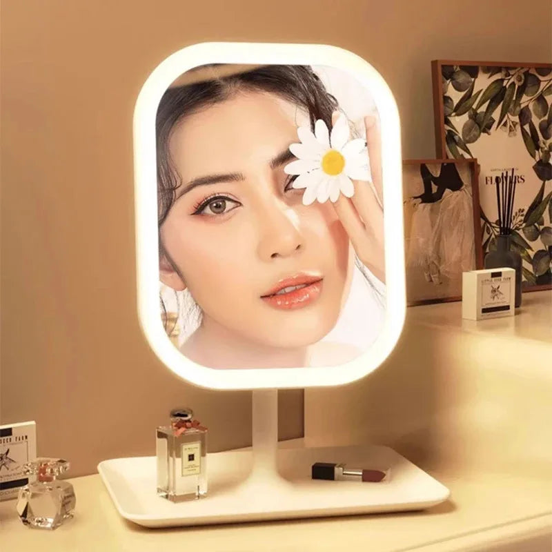 Portable LED Vanity Mirror with 3-Color Lighting