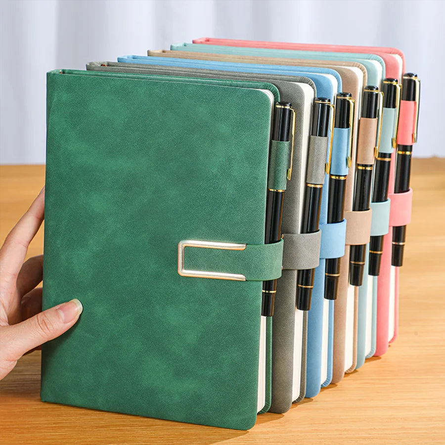 Vintage A5 Leather Notebook – Classic Journal & Daily Planner