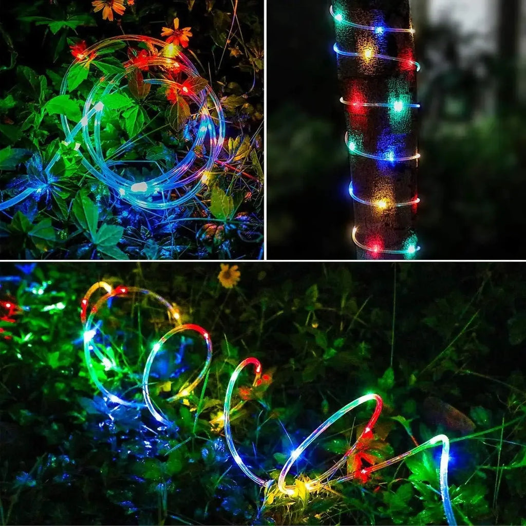 Solar LED Rope String Lights – Outdoor Christmas & Garden Decor