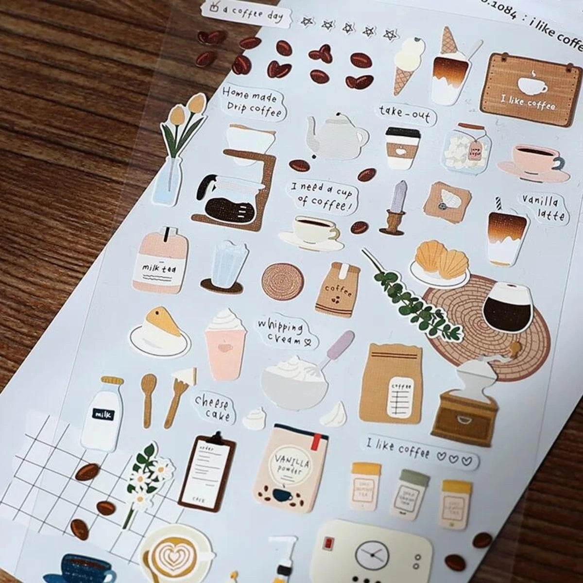 Korean Style Coffee Decorative Stickers for Journaling