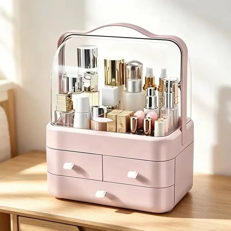 Dust-Proof Makeup Organizer with 3 Drawers