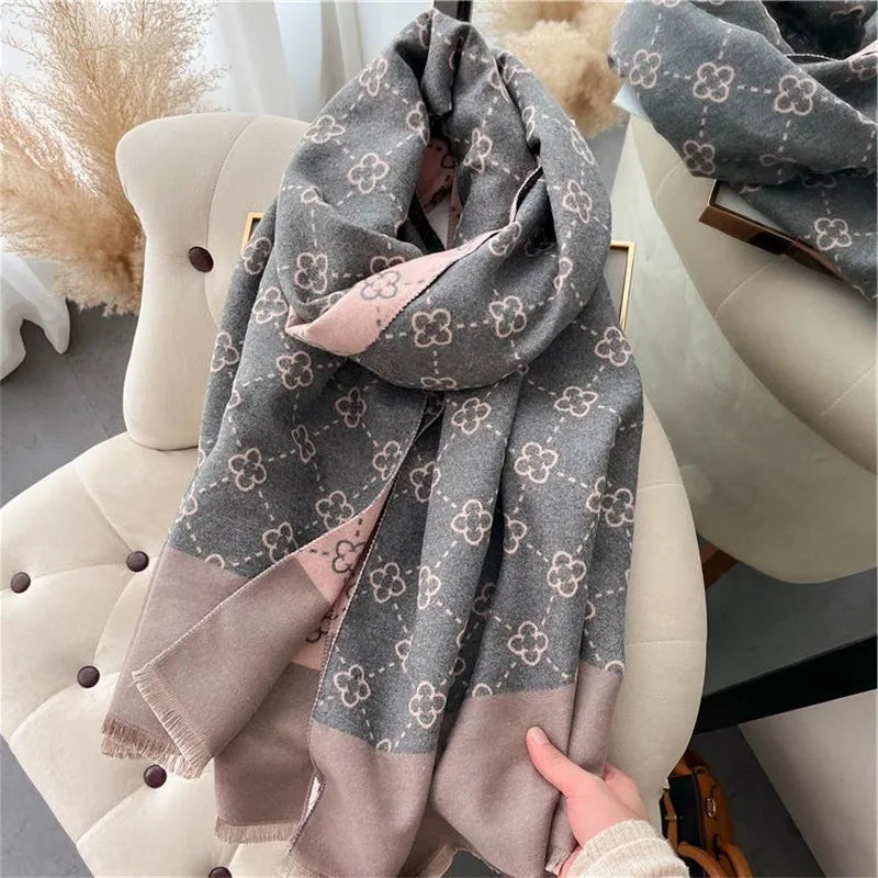 Women's Warm Patterned Poncho Shawl & Wrap