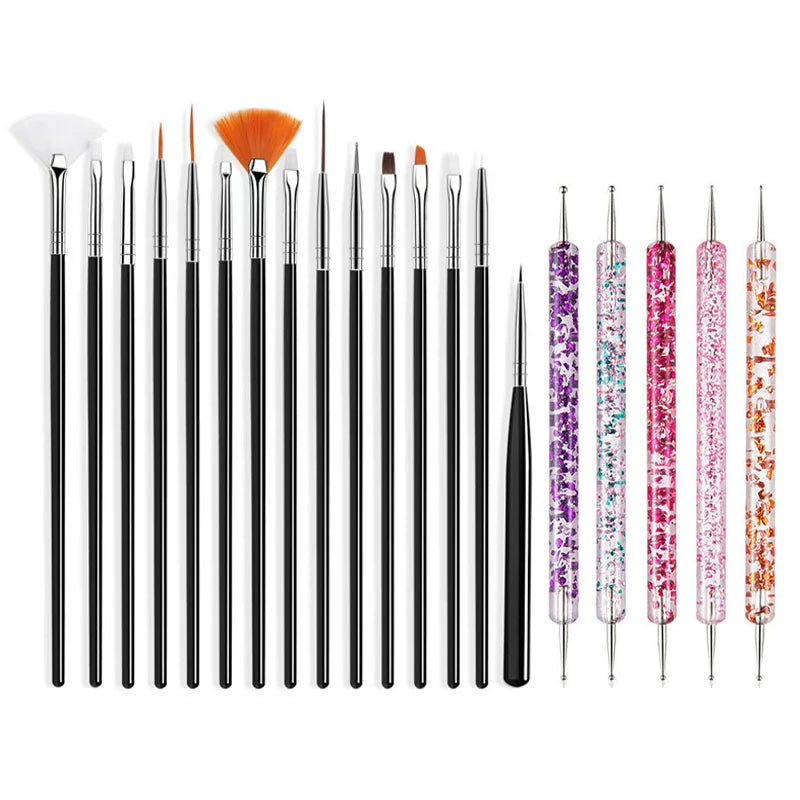5–20PCS Nail Art Brush Set for Detailed Nail Designs