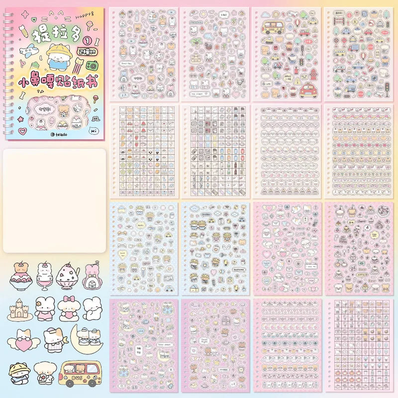 Cute K-Pop Decorative Sticker Book – Washi Paper Journal Stickers