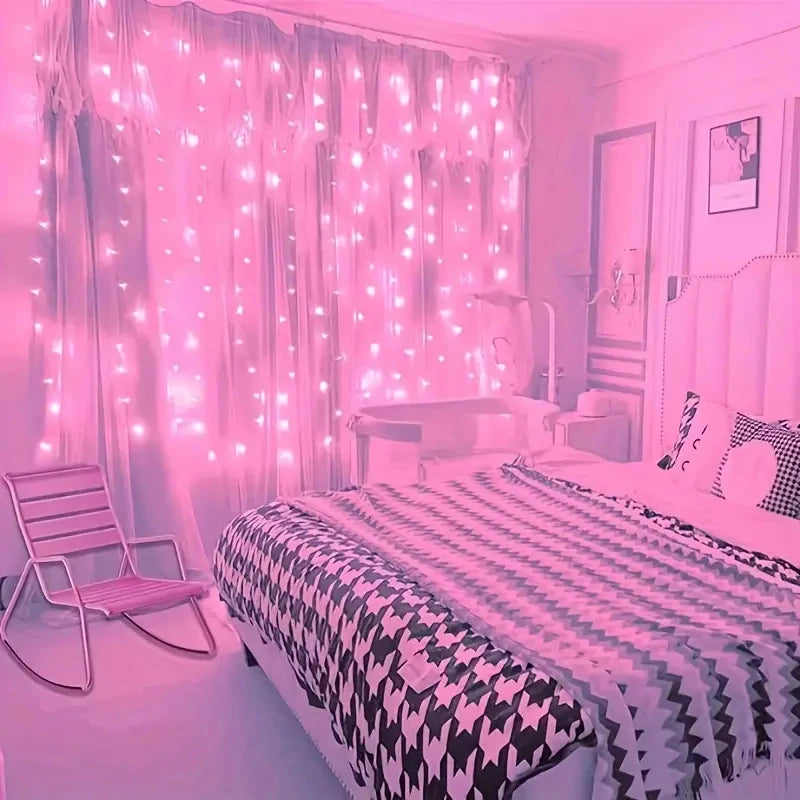 Christmas USB LED Curtain Fairy Lights – 8 Modes Holiday Window Decor