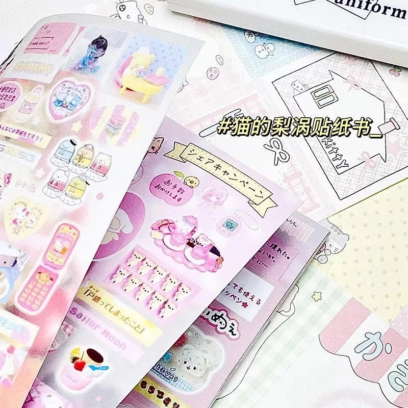 Cute Pink Aesthetic Sticker Book for Journals & Planners