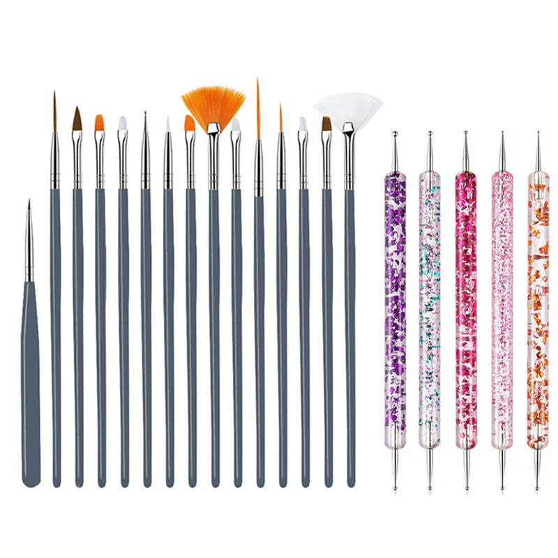 5–20PCS Nail Art Brush Set for Detailed Nail Designs