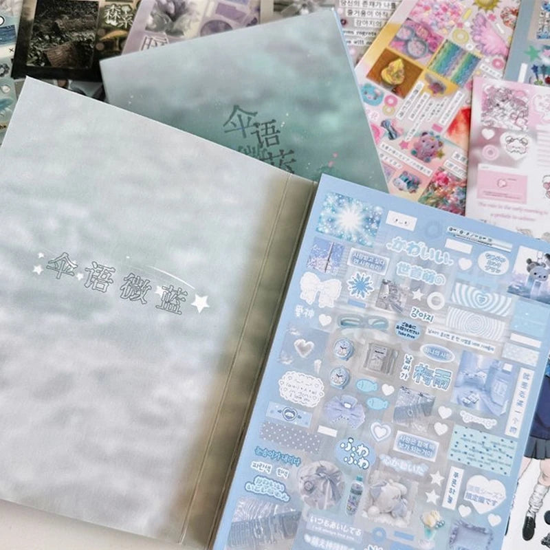 32-Sheet Korean Style Decorative Sticker Book for Journals & Scrapbooking