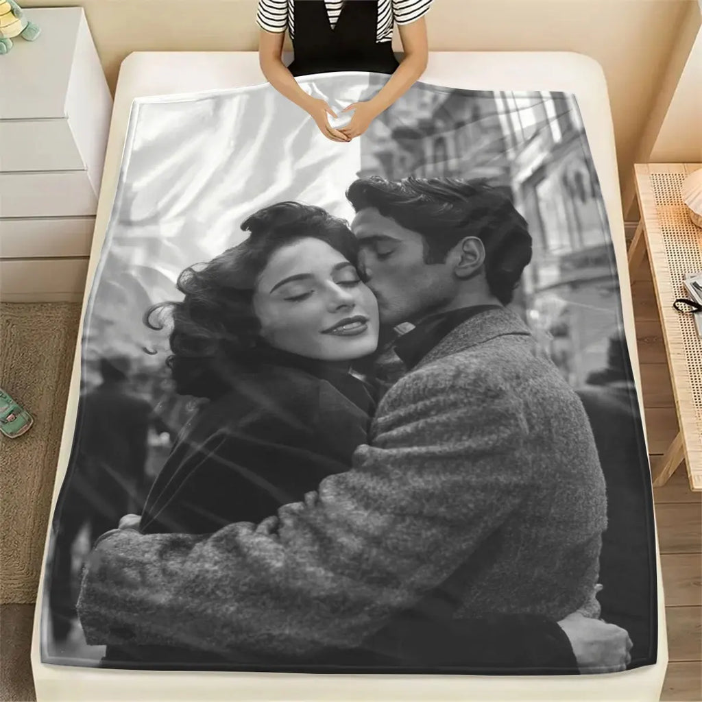 Personalized Photo Blanket – Custom Picture Flannel Throw Blanket