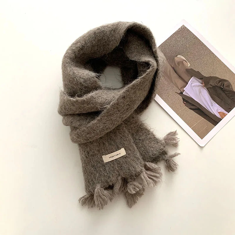 Women's Embroidered Knitted Winter Scarf – Warm Elegant Shawl
