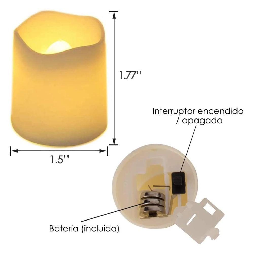 24-Piece Flameless LED Tea Light Candles – Warm White