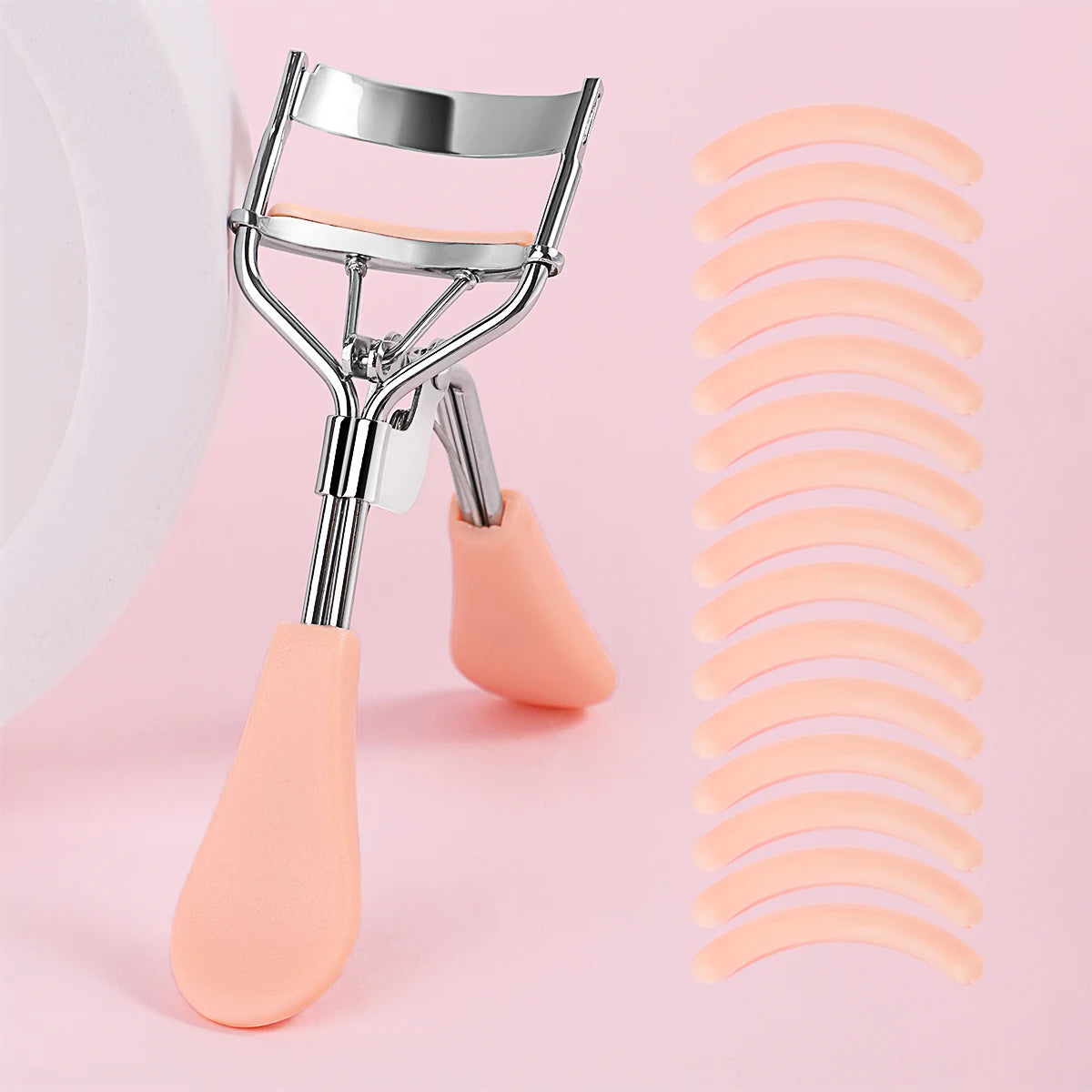 Portable Eyelash Curler with 15 Silicone Replacement Pads