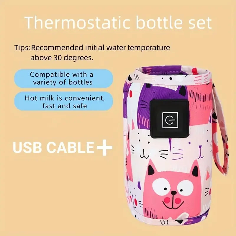 USB Baby Bottle Warmer – Portable Travel Insulated Bottle Heating Bag