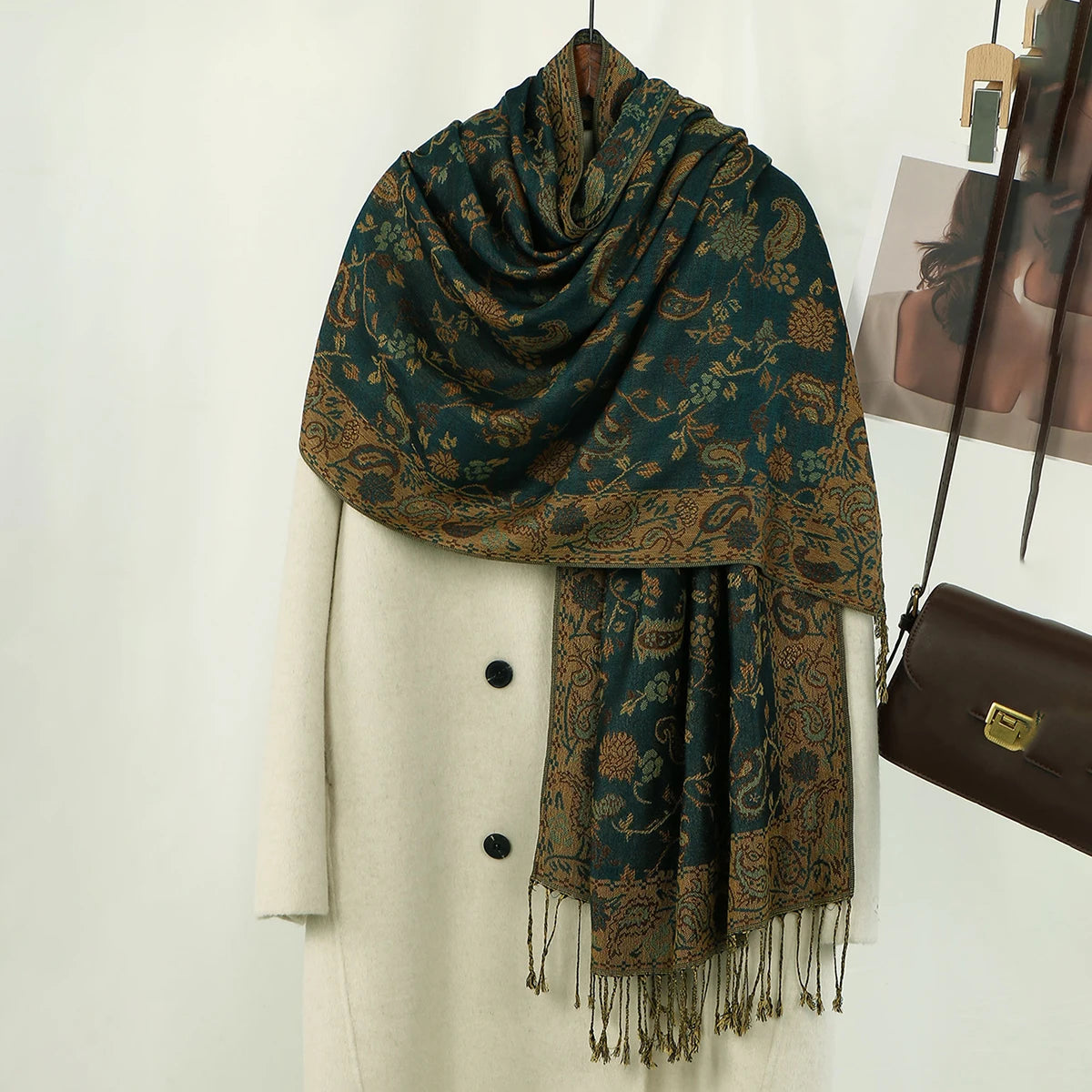 Women's Ethnic Paisley Pattern Large Scarf & Shawl