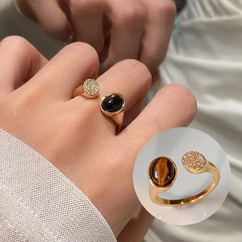 Women's Geometric Rhinestone Ring – Elegant Minimalist Fashion Jewelry