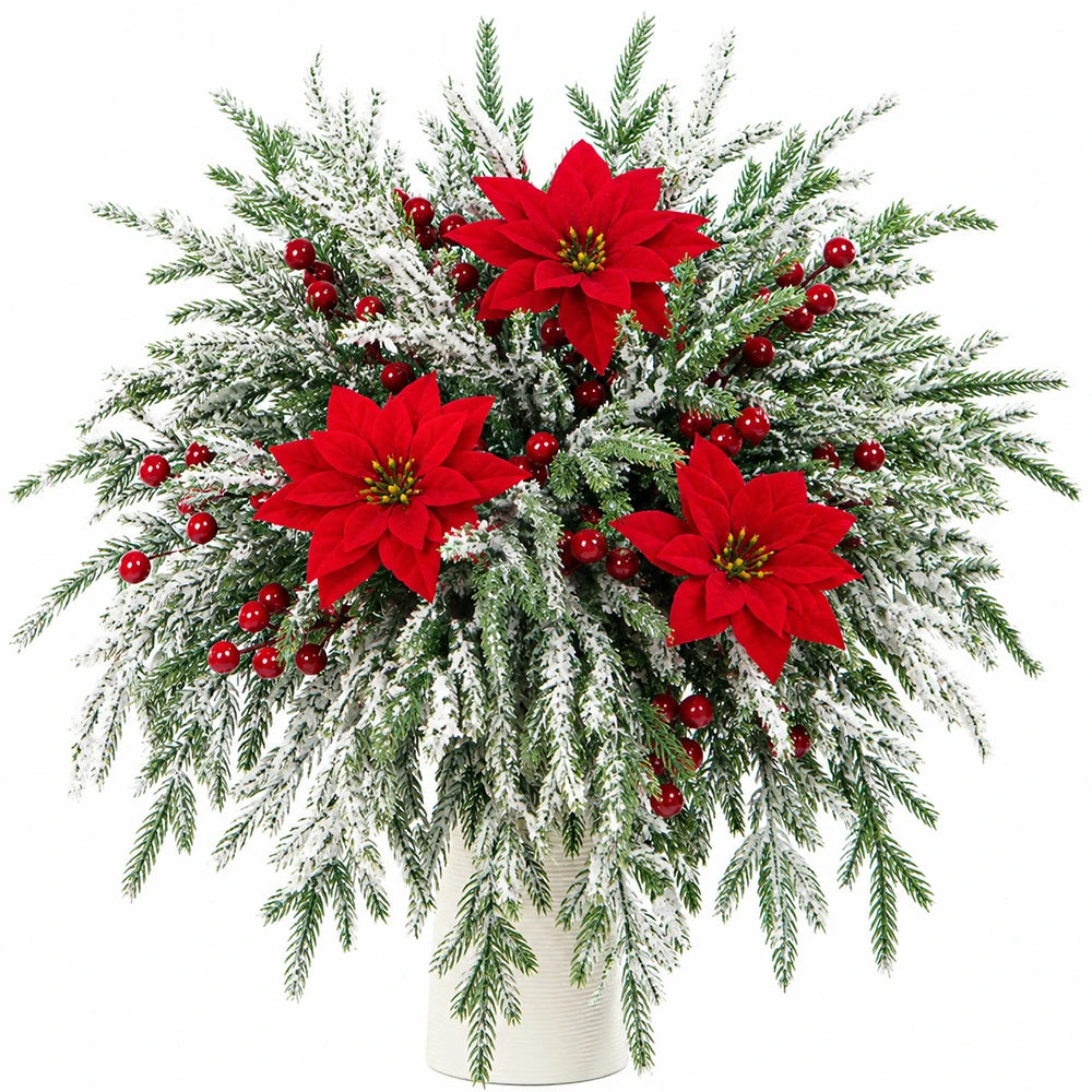 18PCS Artificial Pine Needles & Red Berry Christmas Decorations18PCS Artificial Pine Needles & Red Berry Christmas Decorations