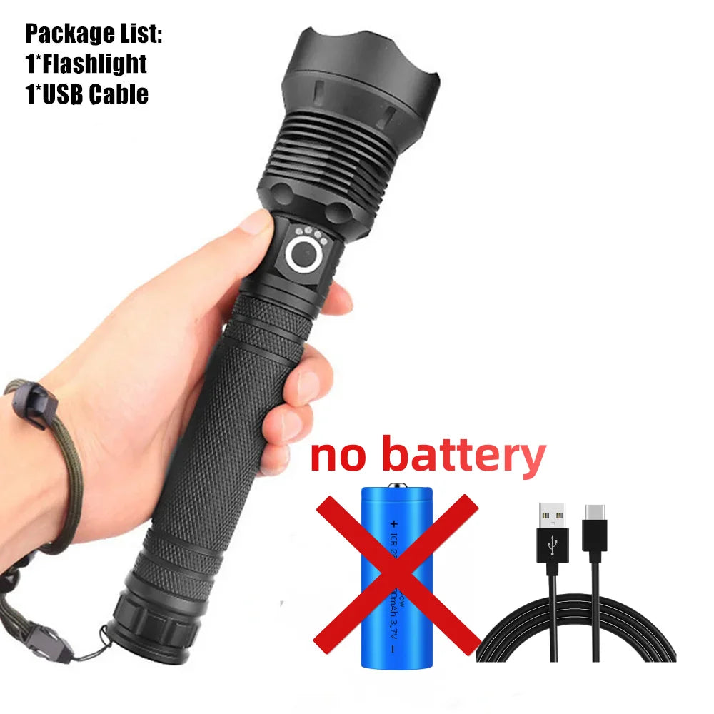 Rechargeable Zoomable LED Flashlight for Camping & Outdoor Use