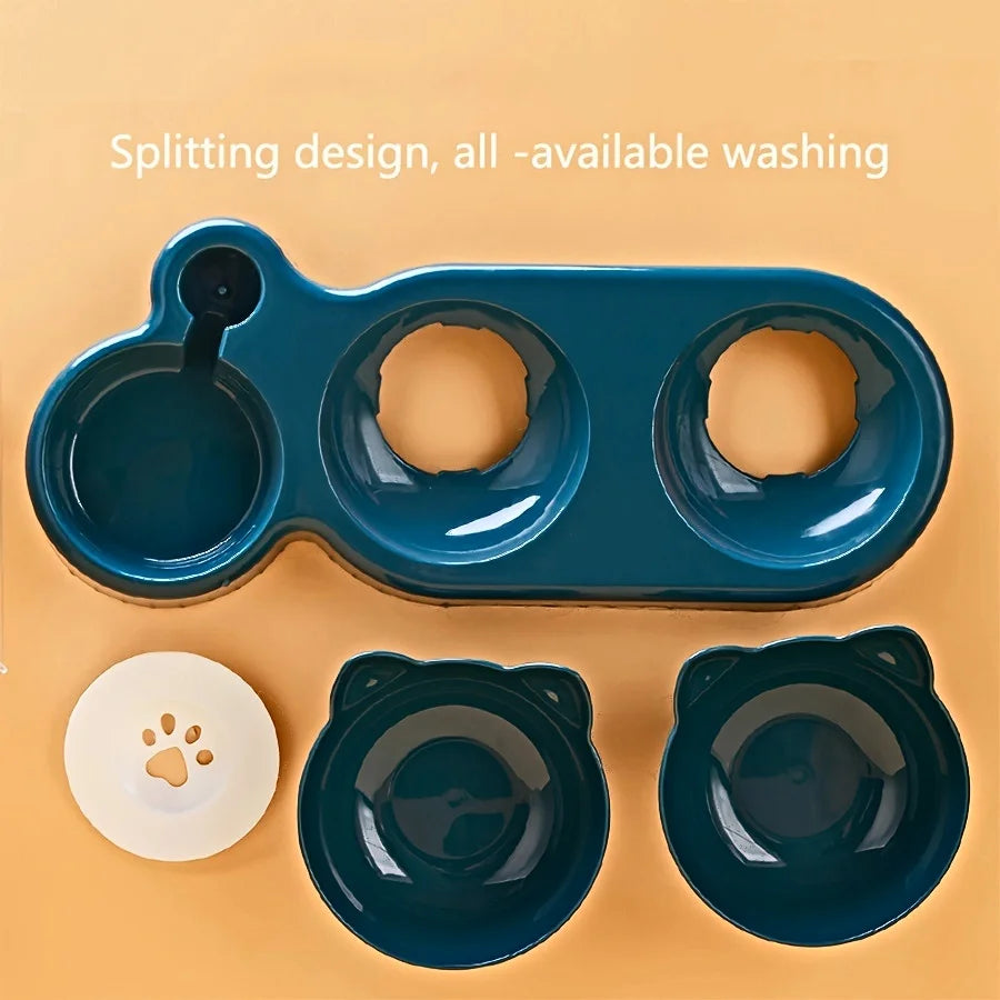 3-in-1 Pet Food and Water Bowl Set with Automatic Water Dispenser