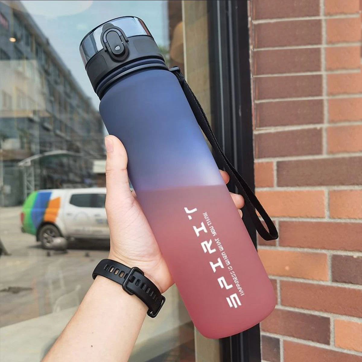Gradient Sports Water Bottle with Capacity Markings