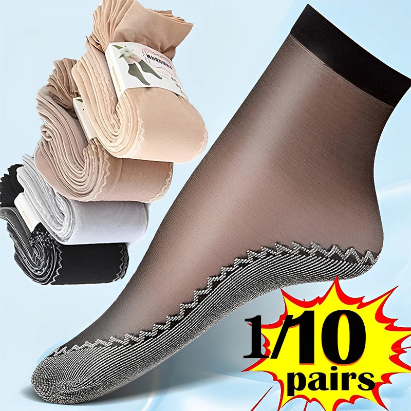 10-Pair Women's Ultra-Thin Summer Socks – Soft Breathable Everyday Socks