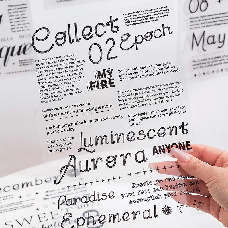 Large English Alphabet Sticker Book – DIY Scrapbooking & Journal Decor