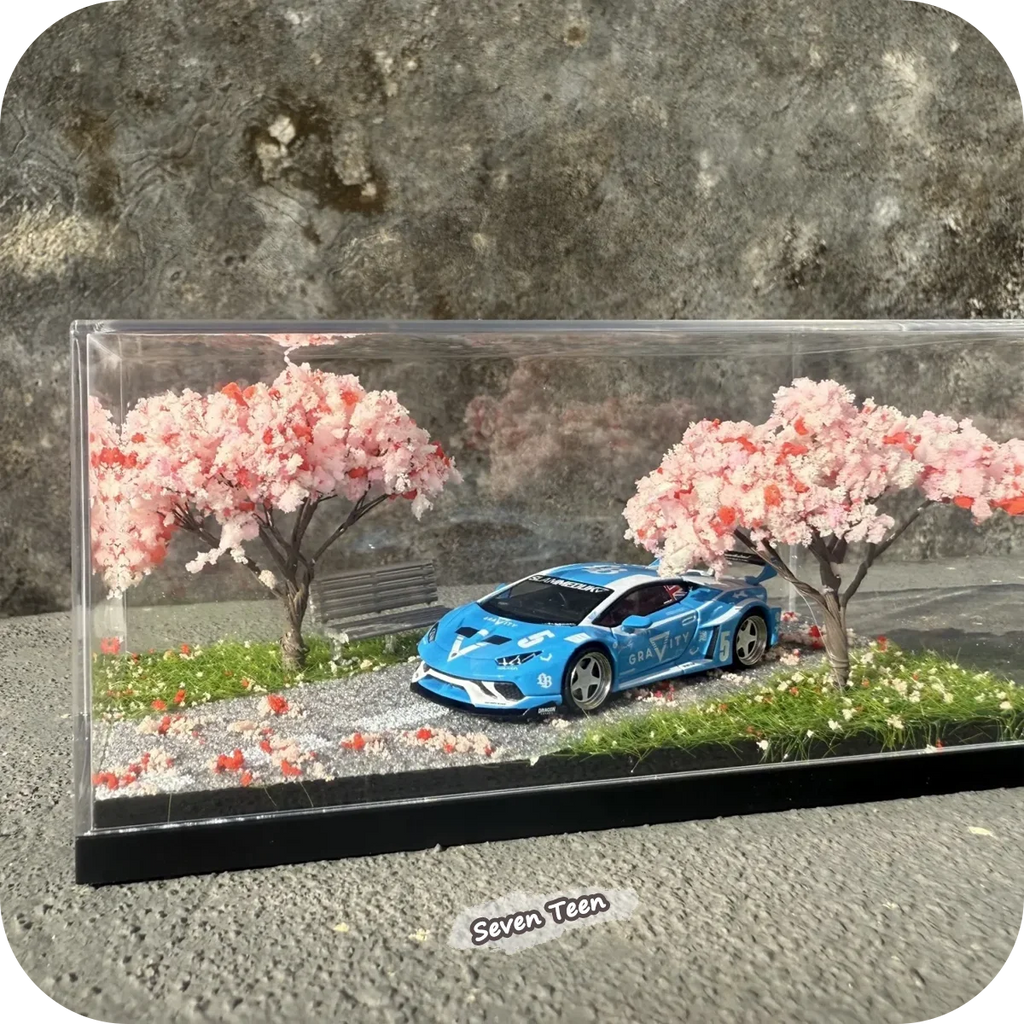 Cherry Blossom Miniature Display Box – Japanese Scene Home Decor