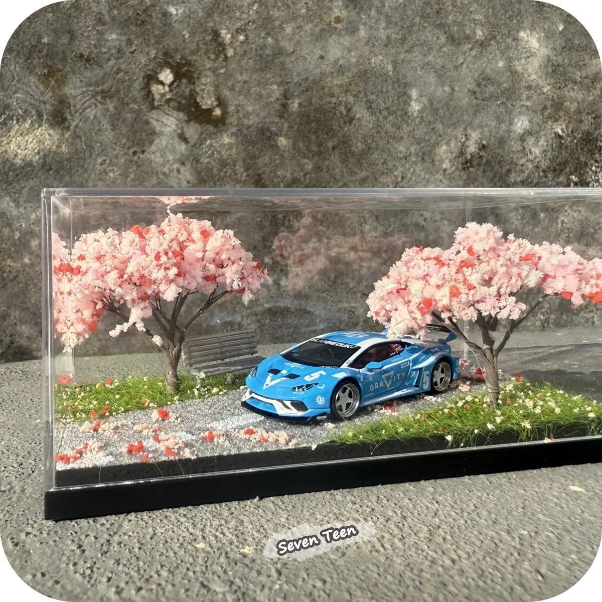 Cherry Blossom Miniature Display Box – Japanese Scene Home Decor