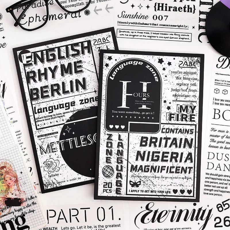 Large English Alphabet Sticker Book – DIY Scrapbooking & Journal Decor